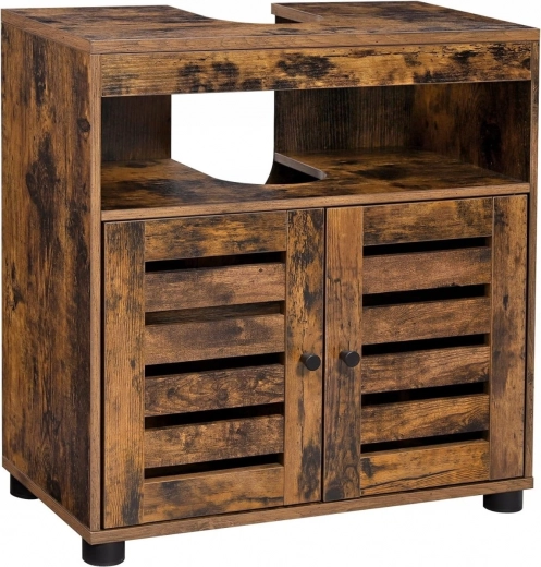 Rustic Cabinet for Under Sink with Adjustable Shelf