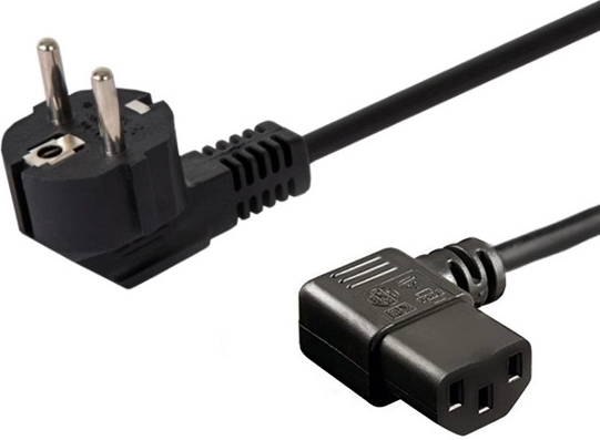 Power Cable Schuko (M) angled - IEC C13 angled 1.8 m