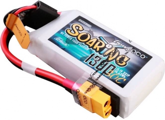 Gens Ace G-Tech Soaring LiPo Battery 1300 mAh 11.1 V 3S 30C with XT60 Connector