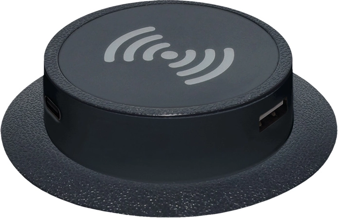 Solight retractable wireless Qi charger 15 W with USB-A and USB-C PD, black - 1 piece