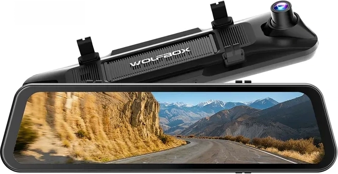 WOLFBOX G900 Pro 4K + 2.5K Dash Cam in Rearview Mirror