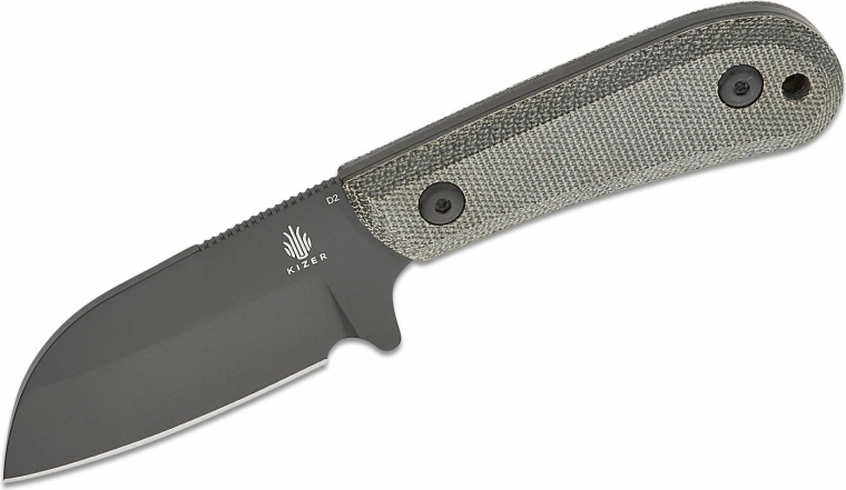 Kizer Deckhand Black фиксиран нож 7,5 см с черно покритие Stonewash и дръжка Micarta, кания Kydex
