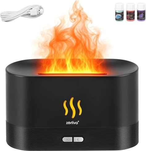 Zortiva Aroma Diffuser and Air Humidifier 180 ml with Flame Effect