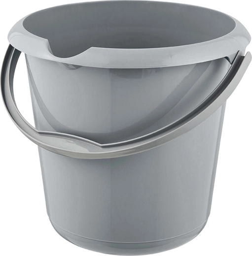 Plastic bucket with spout 10 l grey