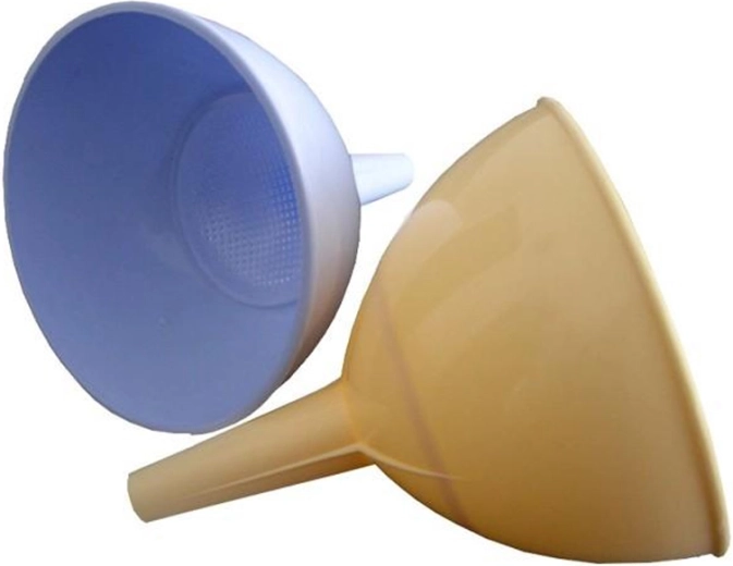 Plastic funnel with strainer 10 cm