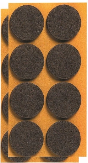 Felt self-adhesive furniture pads 28 mm, brown (12 pcs)