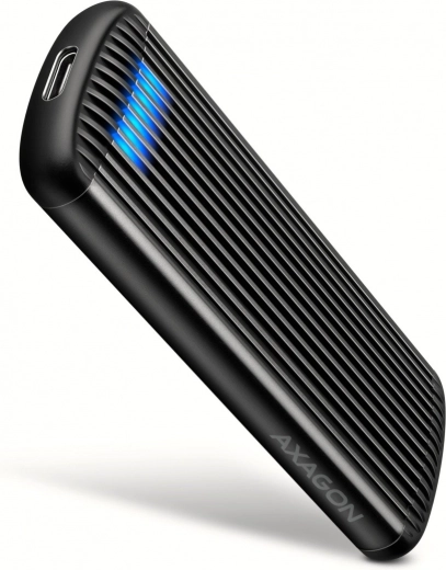 AXAGON EEM2-SC алуминиев безвинтов бокс за M.2 NVMe SSD с USB‑C 3.2 Gen 2 10 Gb/s, сив