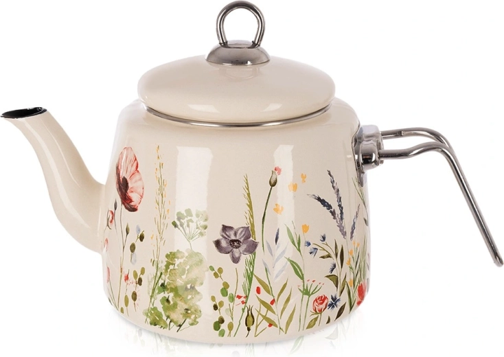 Enamelled Cream Teapot Maki 1.6 l