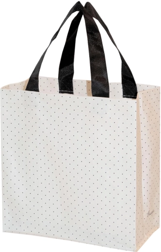 Shopping bag 27 × 27 × 15 cm, polka dot design, woven laminated polypropylene