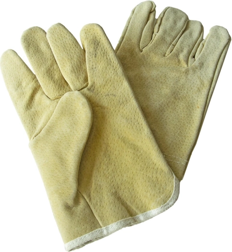 Pigeon leather work gloves made of pigskin, yellow
