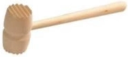 Wooden meat tenderizer made of beech wood with stainless steel heads