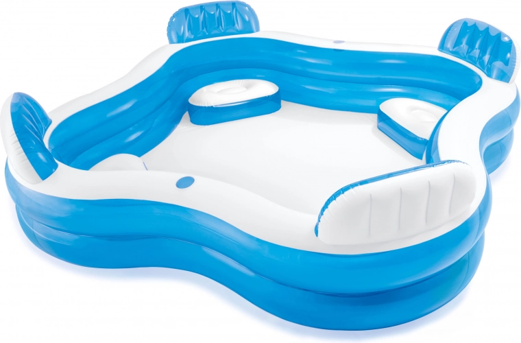 Inflatable Intex family pool with 4 seats and backrests 229 × 229 × 66 cm
