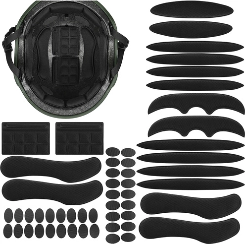 TRIZAND helmet pads, 54 pcs, black, self-adhesive EVA foam with hook-and-loop