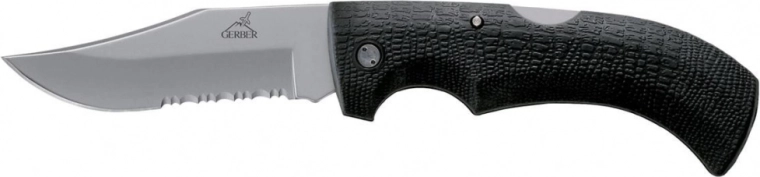 Gerber Gator джобен туристически нож 9,5 см със серетация, черен, GFN, найлонов калъф