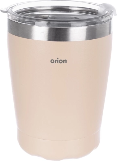 Orion stainless steel travel mug with lid, beige, 0.41 l
