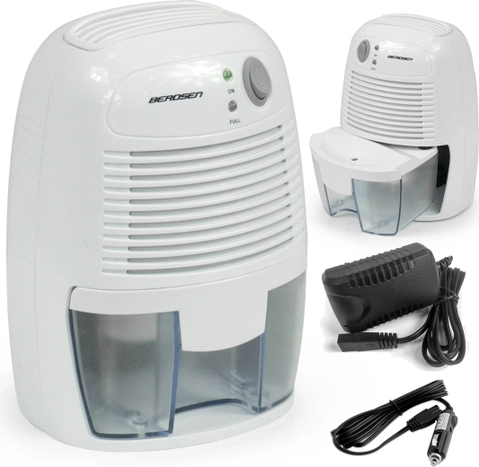 Berdsen mini air dehumidifier with car adapter BR-68W white