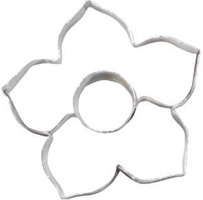 Lily-shaped cookie cutter with separating wheel