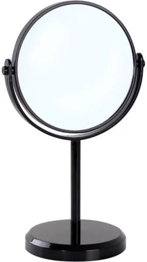 TORO double-sided tabletop cosmetic mirror 15 cm, black