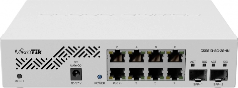 Мрежов суич 8x Gigabit + 2x SFP+ MIKROTIK Cloud Smart Switch CSS610-8G-2S+IN