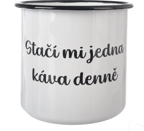 Enamel mug “One coffee” 1 L, white