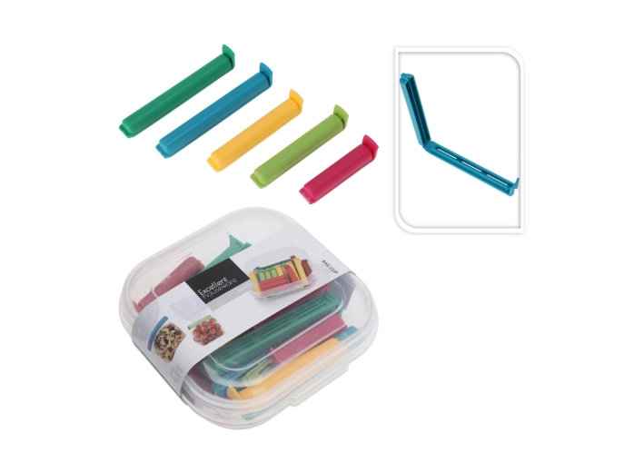 Set of 24 Plastic Bag Clips in a Canister