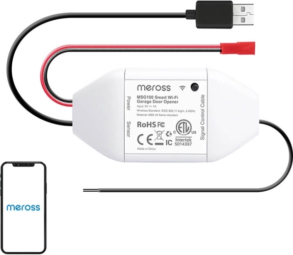 Умен превключвател за гаражни врати meross msg100hk с поддръжка на apple homekit