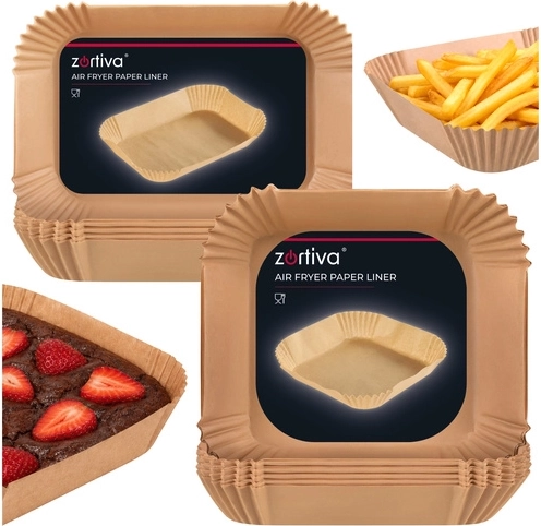 Paper liners for dual air fryer Zortiva (20 × 20 cm and 19.5 × 13 cm)