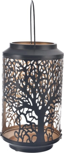 Metal Candle Holder Tree Black/Gold 23 cm