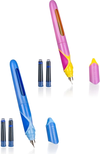 Ergonomic cartridge fountain pen 0.7 mm + 2 refills