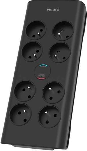 Surge-protected extension strip with 8 FR outlets, 2 m cable, 900 J