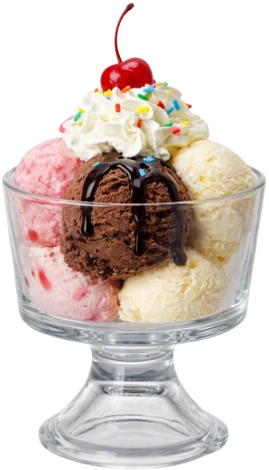 Set of 6 glass dessert and ice cream bowls 280 ml