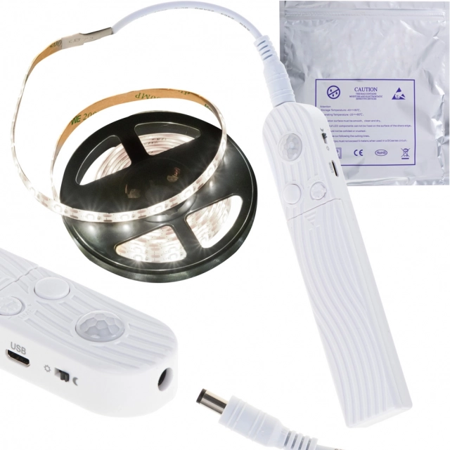 LED strip with motion sensor for USB and battery 2M cold white