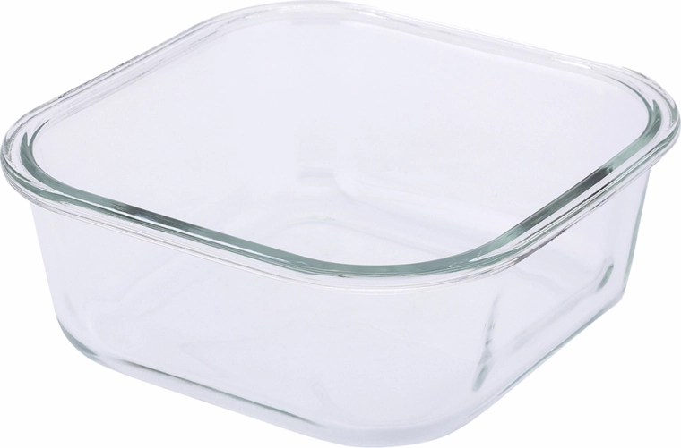 Transparent glass container for a quick overview