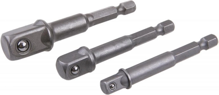 Drill Adapter Set 1/4", 3/8", 1/2" – 3-piece