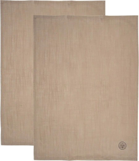 Brown cotton kitchen towels 70 × 50 cm, 2 pcs