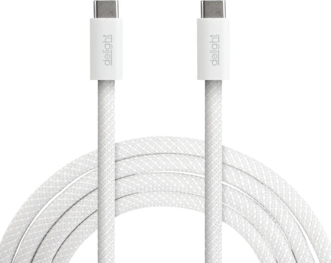 USB-C to USB-C charging and data cable for laptops, 1 m, white