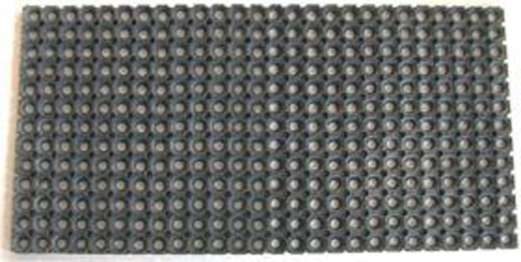 Rubber doormat with round holes 50 × 100 cm, black