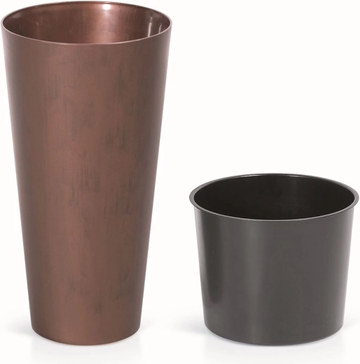 Tubus Slim Corten Planter with Insert 40 cm – weathering steel effect