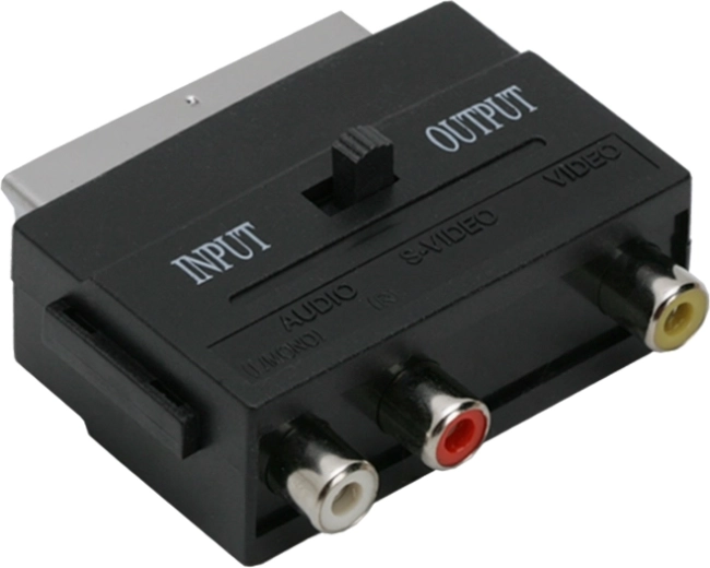 Euro/SCART to 3× RCA Adapter with Switch