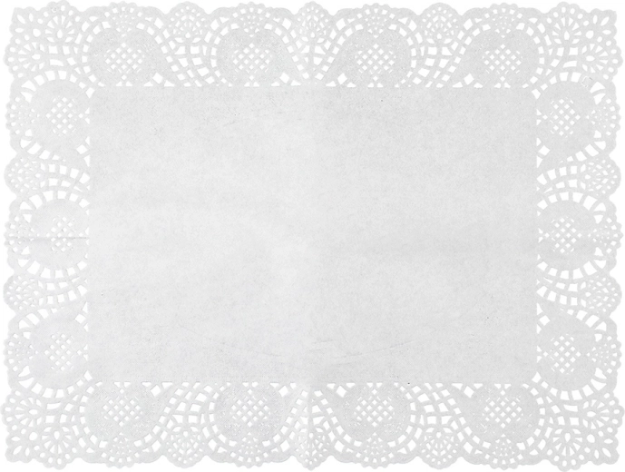 Бели правоъгълни хартиени подложки за сладкиши 40 × 30 см (8 бр.)