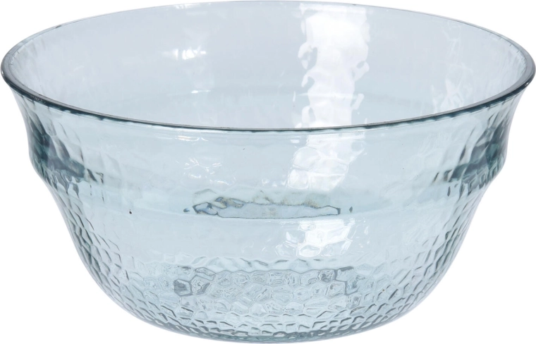 Plastic bowl 16 cm 0.9 l clear with recycled glass effect