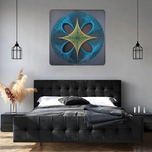 Modern geometric decoration with 3D effect
