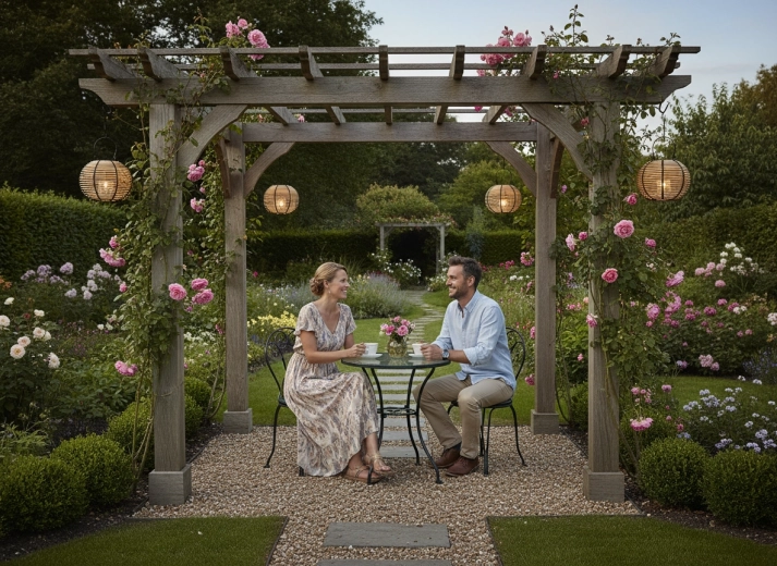 Stands out indoors and under a pergola