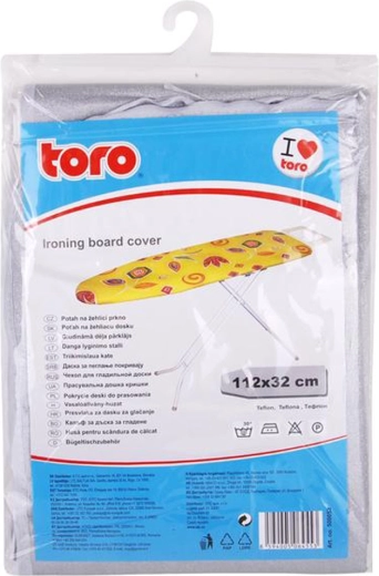 Калъф за дъска за гладене TORO с незалепваща тефлонова повърхност 32 × 112 см