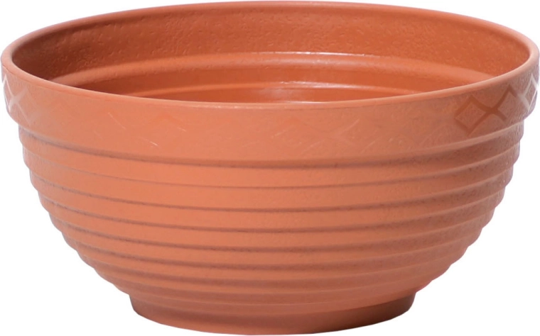 Plastic planter bowl 17 cm terracotta