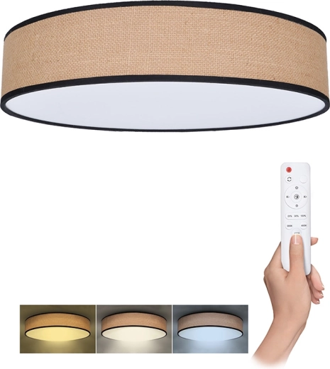 Solight LED ceiling and wall light Brownie with remote control, 60 W, 4200 lm, 50 cm, CCT, dimmable