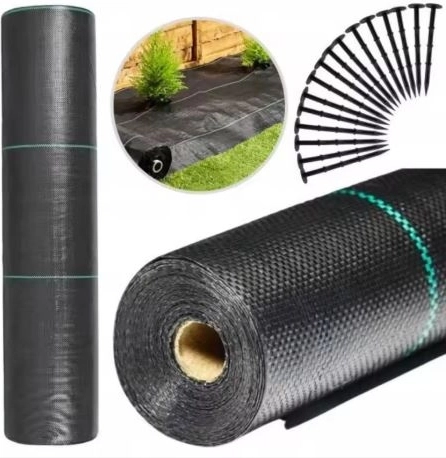 Черна агротекстилия 1,1x50 м UV 135 г с котви