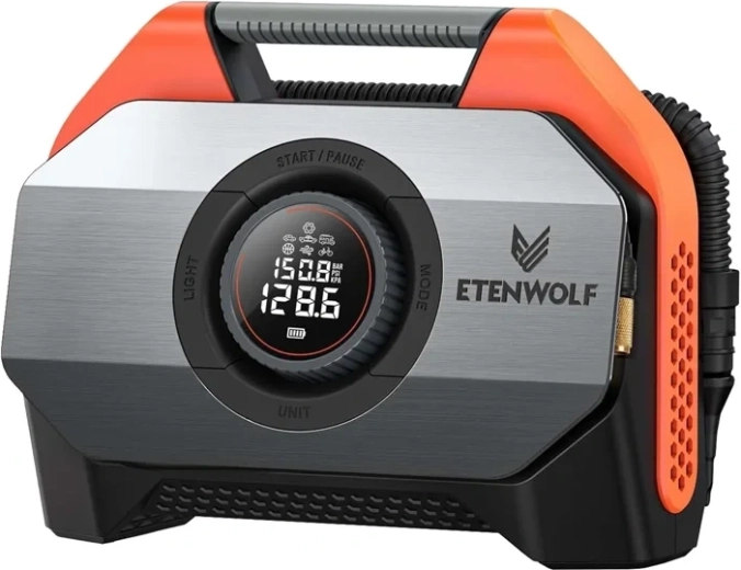 Etenwolf S6 Car Air Compressor with 19,200 mAh Battery, 11.03 bar, Orange