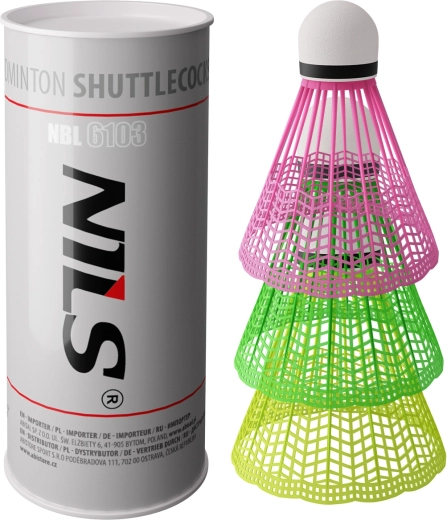 NILS NBL6103 Badminton Shuttlecocks, multicolor, 3 pcs