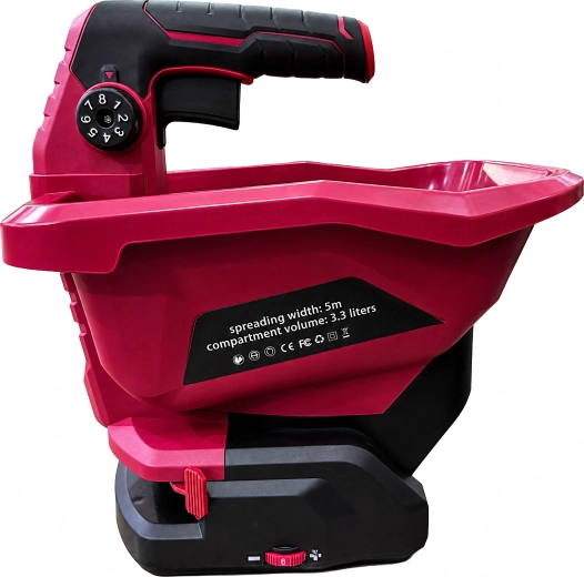 Cordless garden handheld spreader 21 V with 3.3 L hopper